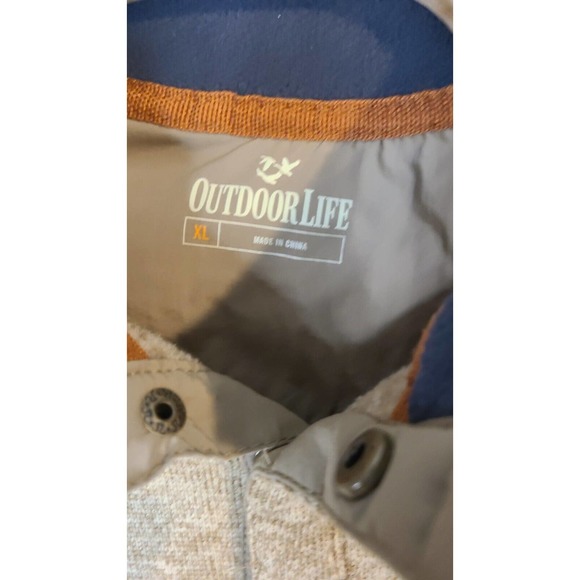 Outdoor Life Size XL Elbow patches, front pocket w Snap Sweater 1/4 Snap Closure - Picture 4 of 4